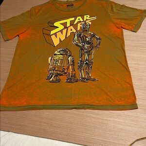 Star Wars Orange Tee with C-3PO & R2-D2 Graphic Men’s XL